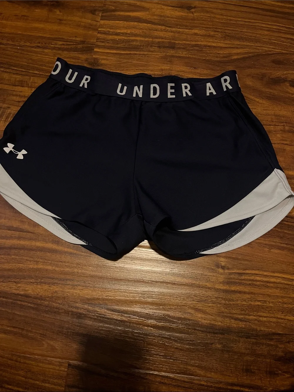 Under Armour Women's Navy and Light Gray Athletic Shorts